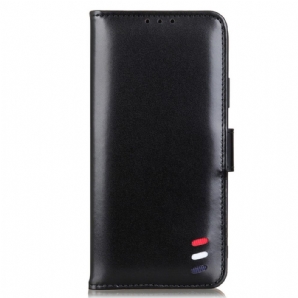 Flip Case Für Samsung Galaxy S22 Ultra 5G Tricolor Ledereffekt