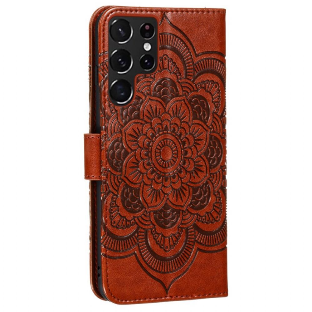 Flip Case Für Samsung Galaxy S22 Ultra 5G Vollständiges Mandala