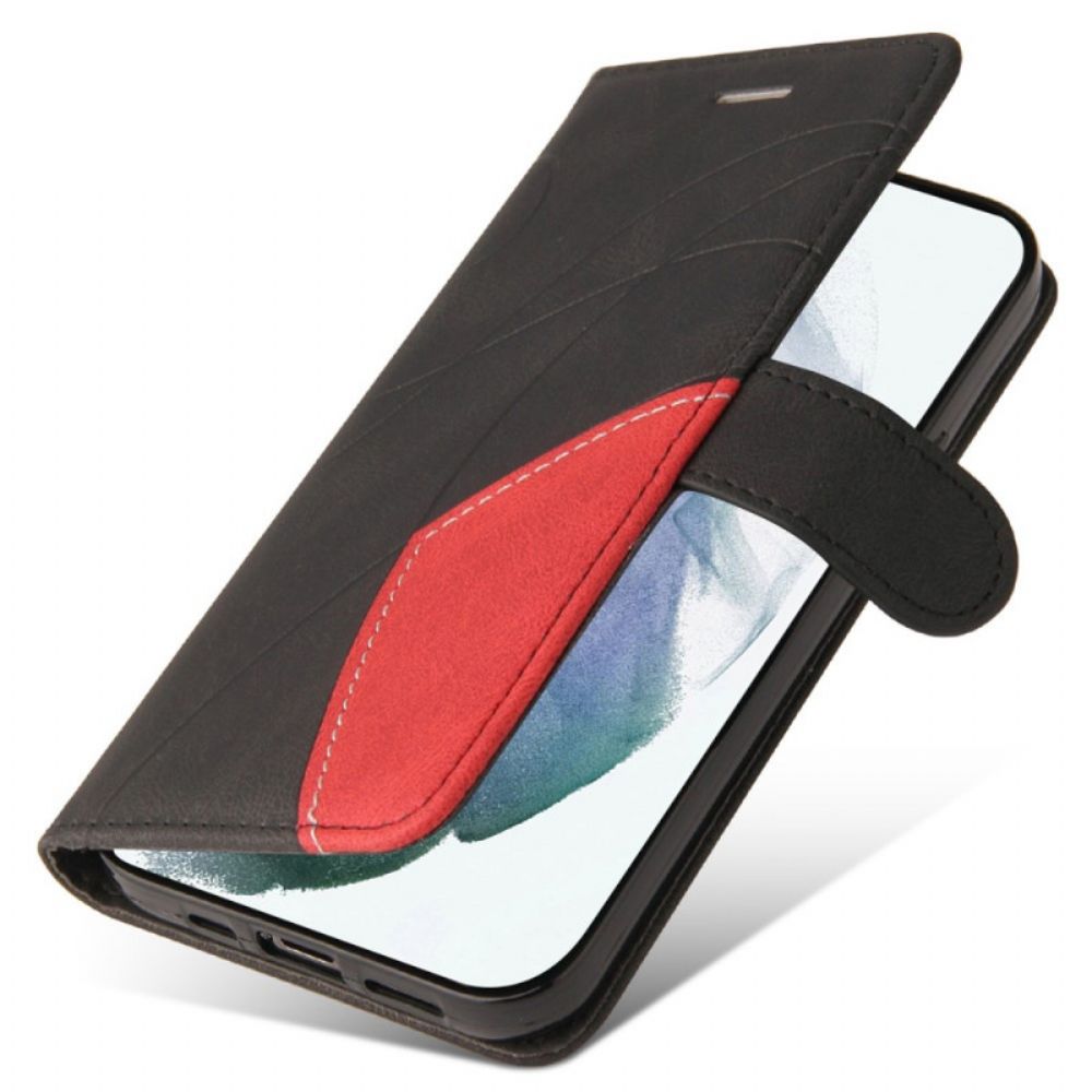 Flip Case Für Samsung Galaxy S22 Ultra 5G Zweifarbig