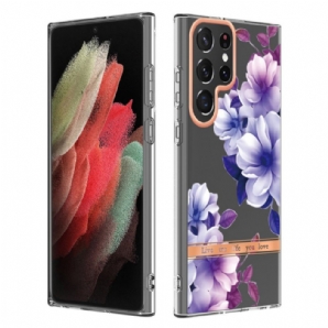 Handyhülle Für Samsung Galaxy S22 Ultra 5G Blumen Leben Das Leben Das Sie Lieben