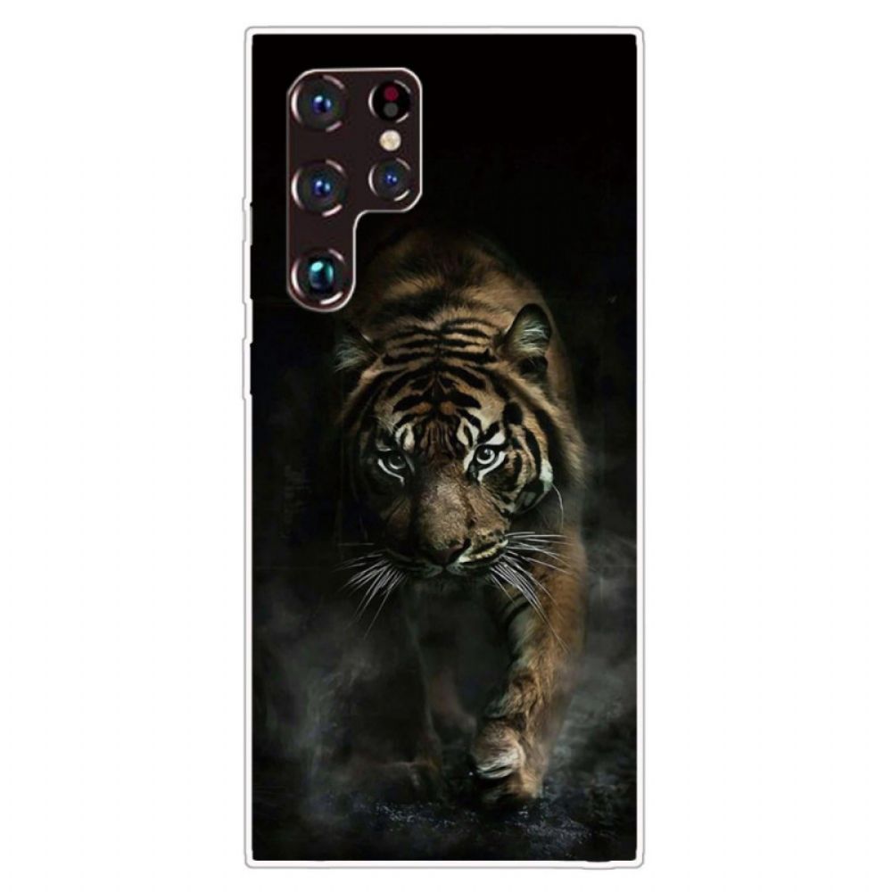 Handyhülle Für Samsung Galaxy S22 Ultra 5G Flexibler Tiger