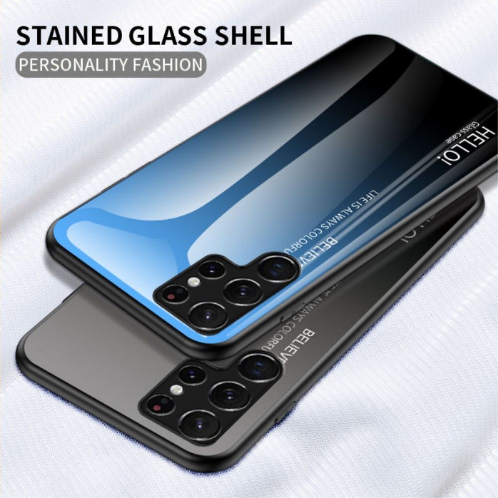 Handyhülle Für Samsung Galaxy S22 Ultra 5G Hallo Tempered Glass