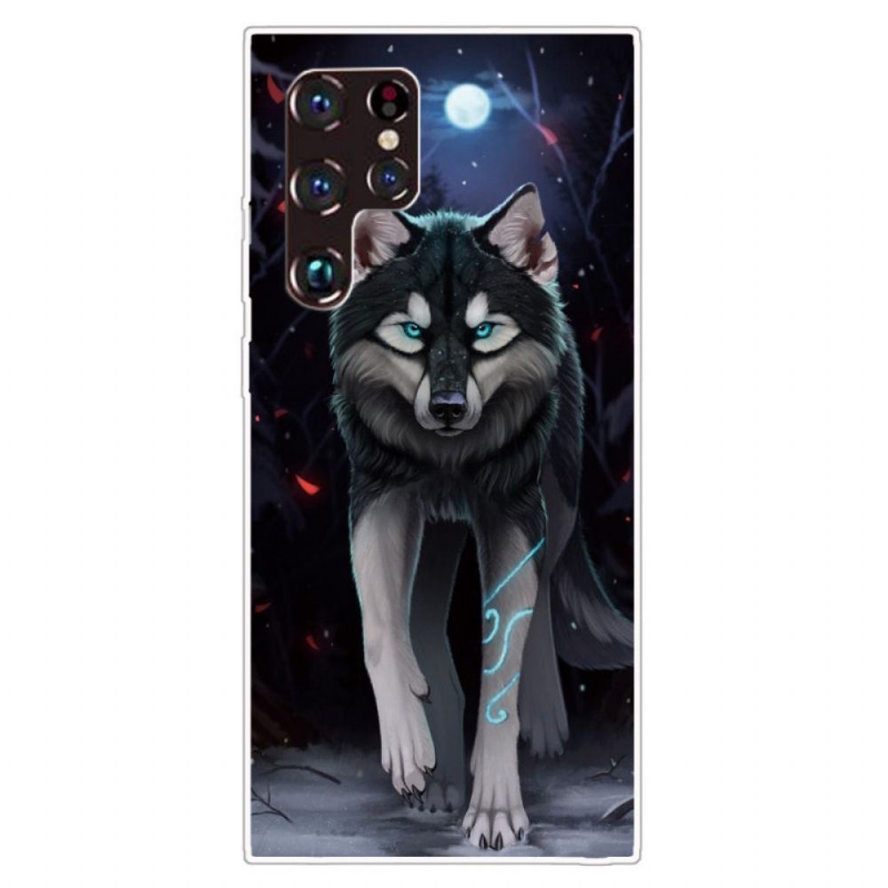 Handyhülle Für Samsung Galaxy S22 Ultra 5G Königlicher Wolf