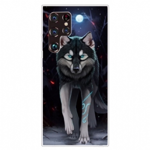 Handyhülle Für Samsung Galaxy S22 Ultra 5G Königlicher Wolf