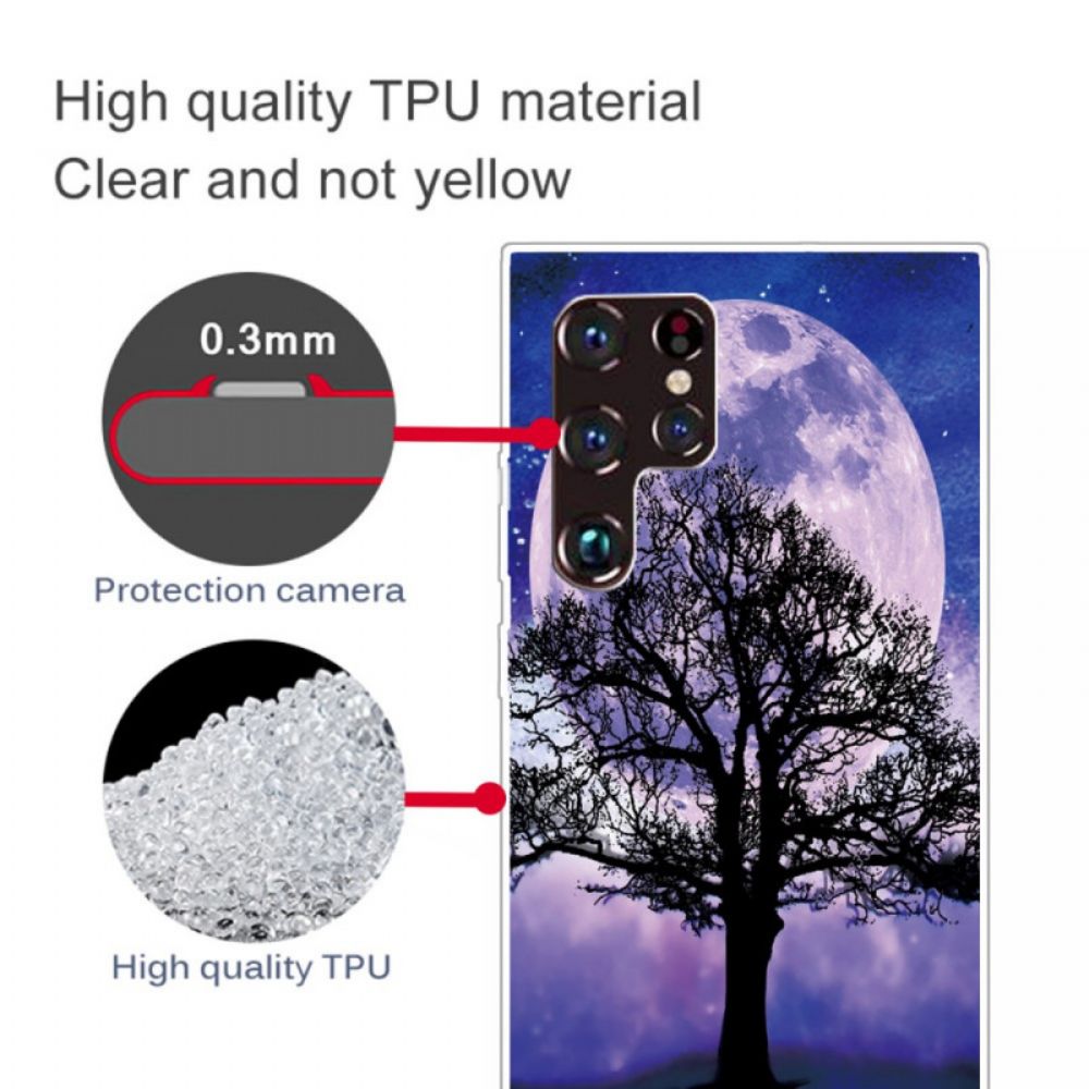 Hülle Für Samsung Galaxy S22 Ultra 5G Baum Und Mond