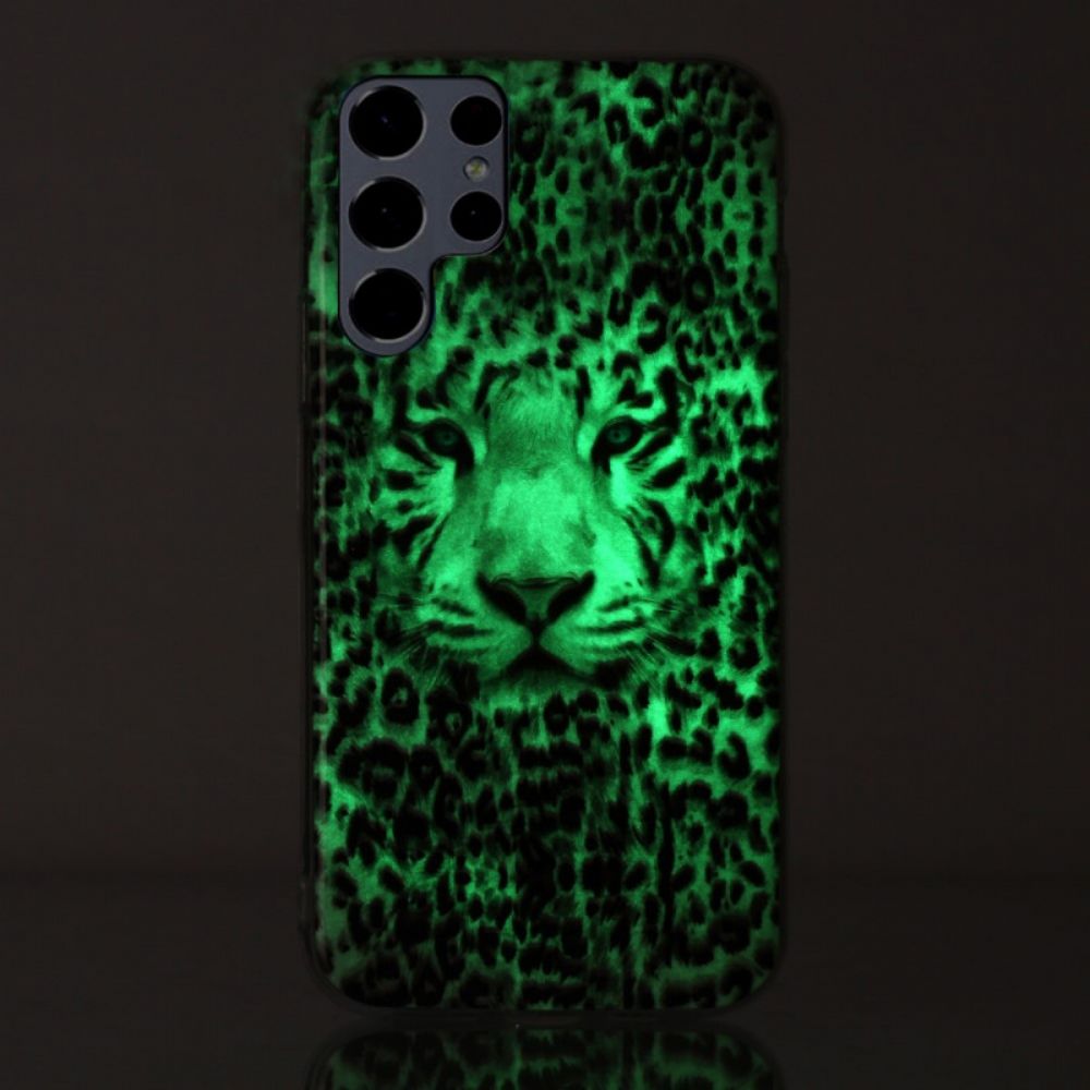 Hülle Für Samsung Galaxy S22 Ultra 5G Fluoreszierender Leopard