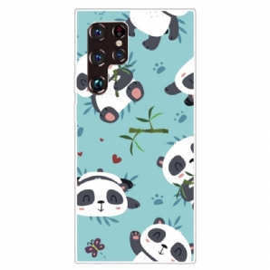 Hülle Für Samsung Galaxy S22 Ultra 5G Haufen Pandas