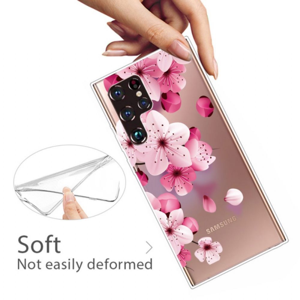 Hülle Für Samsung Galaxy S22 Ultra 5G Kleine Rosa Blumen