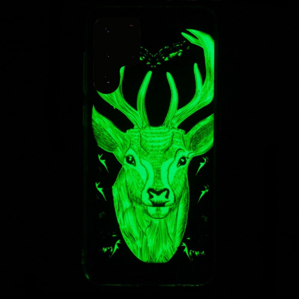 Hülle Für Samsung Galaxy S22 Ultra 5G Majestätischer Fluoreszierender Hirsch