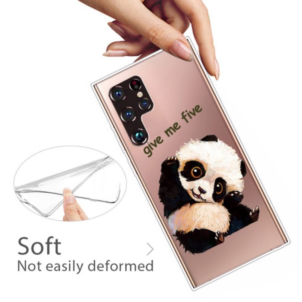 Hülle Für Samsung Galaxy S22 Ultra 5G Panda Gib Mir Fünf