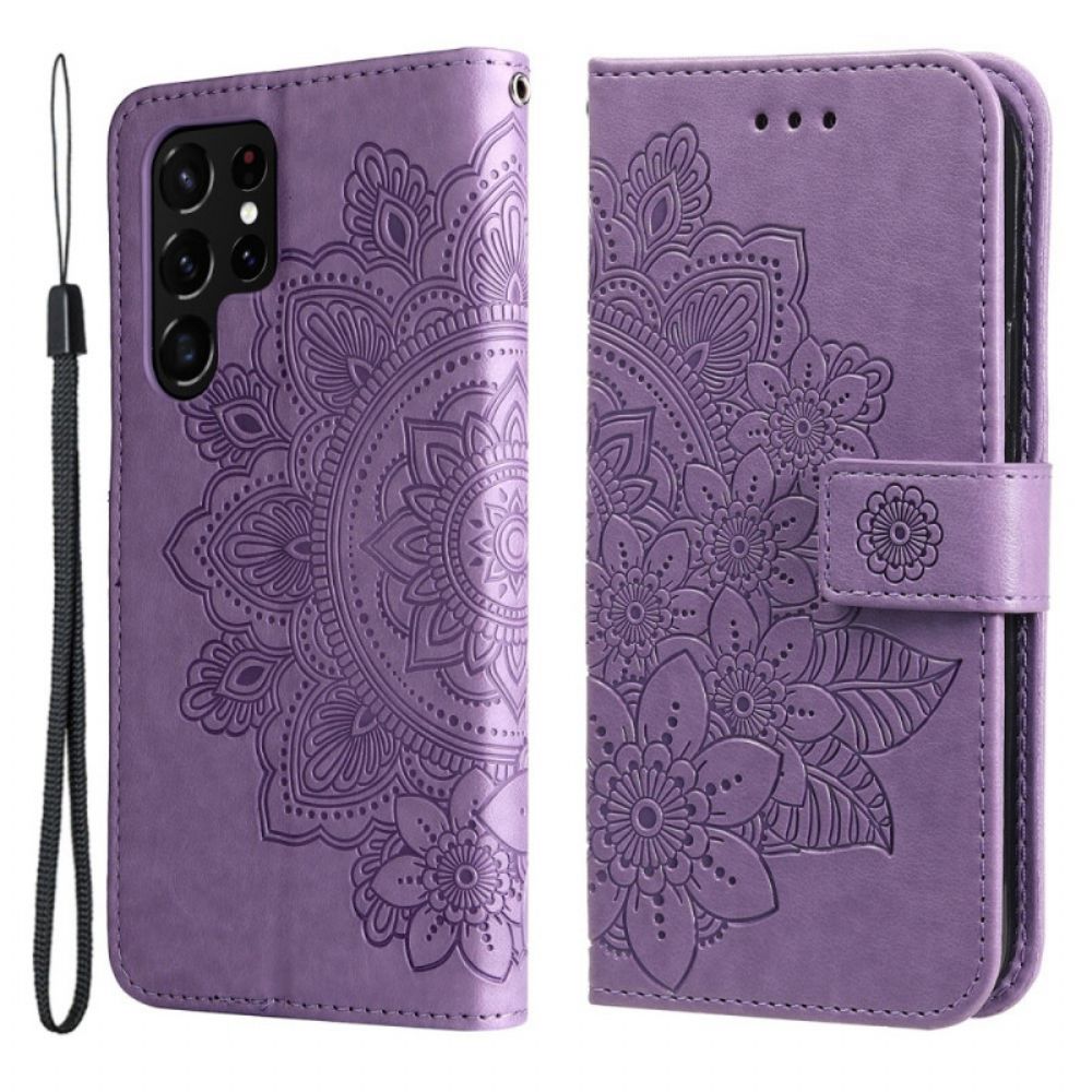 Lederhüllen Für Samsung Galaxy S22 Ultra 5G Blumen-mandala