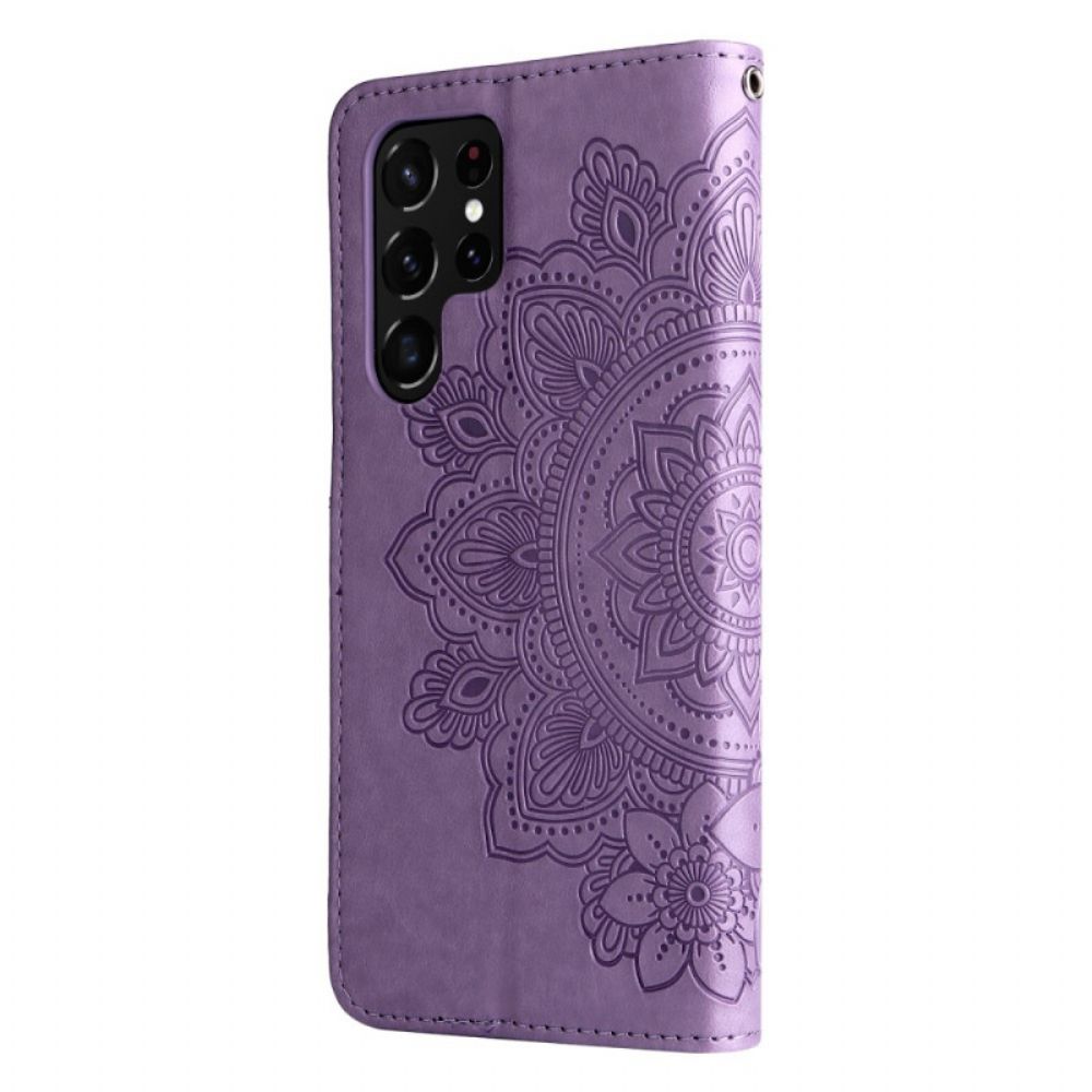 Lederhüllen Für Samsung Galaxy S22 Ultra 5G Blumen-mandala