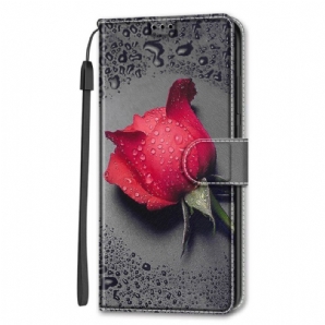 Lederhüllen Für Samsung Galaxy S22 Ultra 5G Rosen Mit Riemen