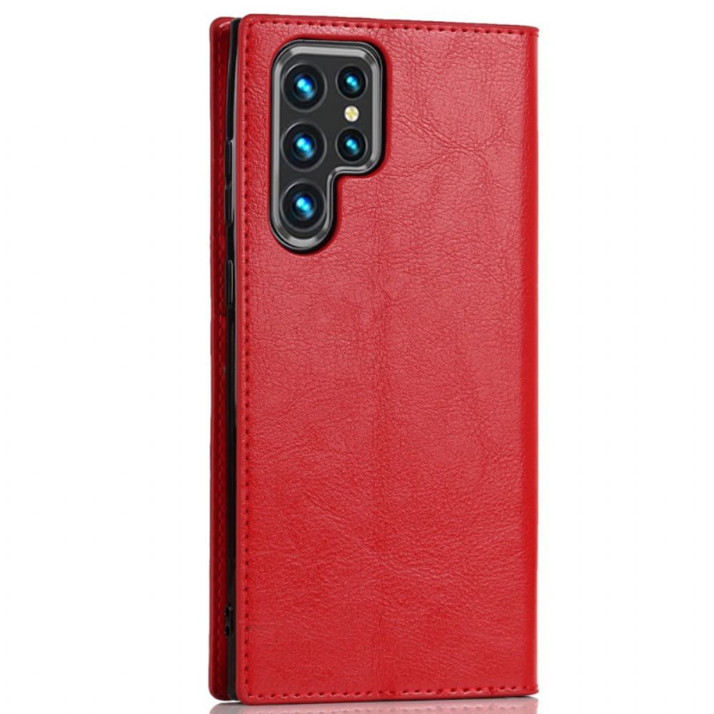 Schutzhülle Für Samsung Galaxy S22 Ultra 5G Flip Case Echtes Leder