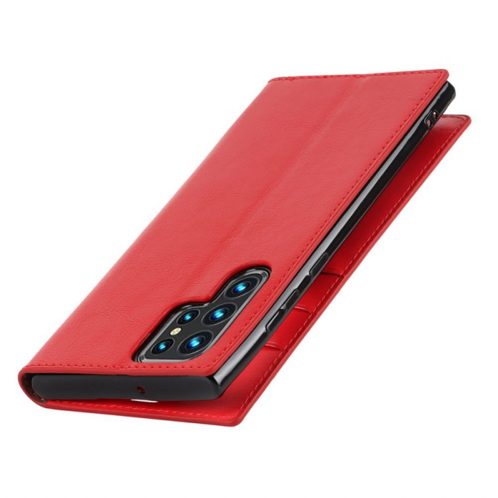 Schutzhülle Für Samsung Galaxy S22 Ultra 5G Flip Case Echtes Leder