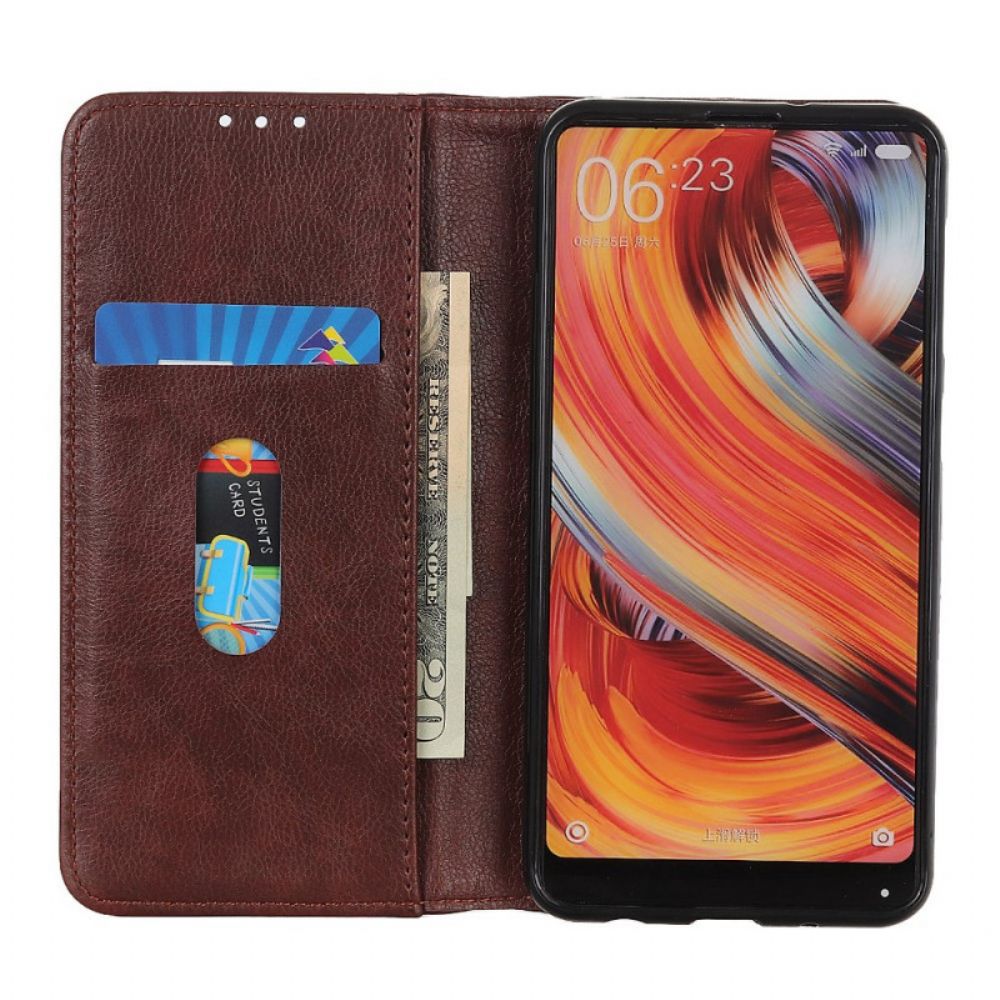 Schutzhülle Für Samsung Galaxy S22 Ultra 5G Flip Case Elegance Litschi-spaltleder