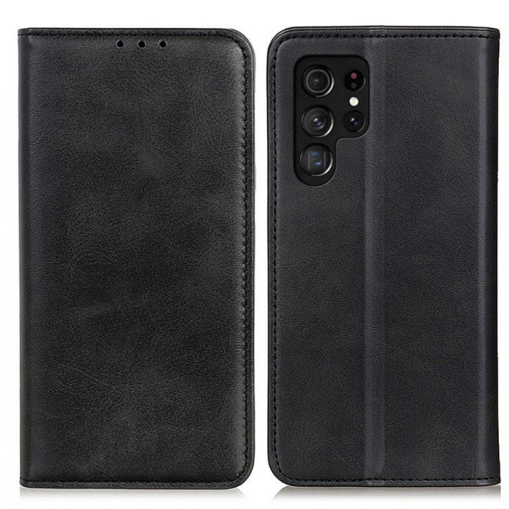 Schutzhülle Für Samsung Galaxy S22 Ultra 5G Flip Case Elegance Spaltleder