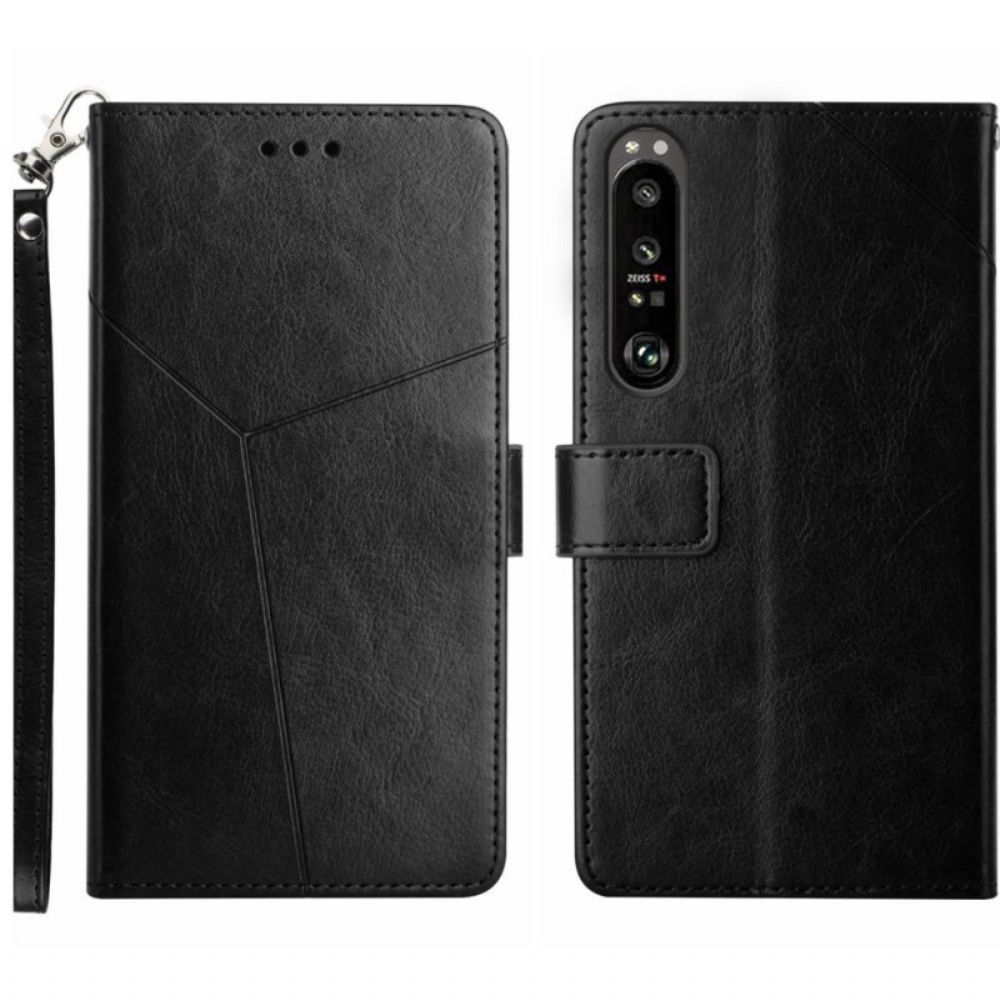 Lederhüllen Sony Xperia 1 Vi Handyhülle Y-riemen-design