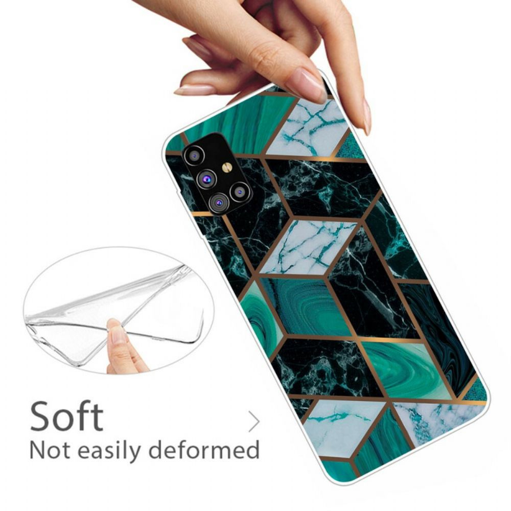 Handyhülle Für Samsung Galaxy M51 Geometrischer Marmor