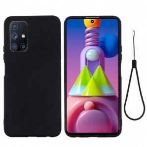 Hülle Für Samsung Galaxy M51 Flüssigsilikon Mit Lanyard