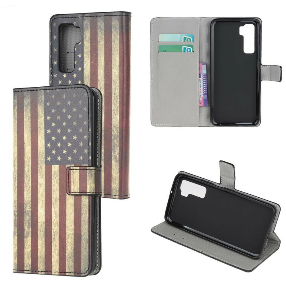 Flip Case Für Huawei P40 Lite 5G Amerikanische Flagge