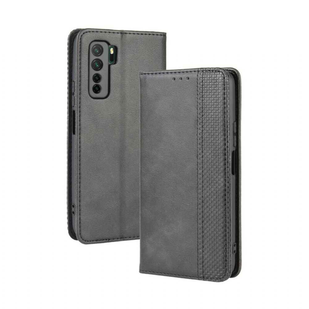 Schutzhülle Für Huawei P40 Lite 5G Flip Case Stilisierter Vintage-ledereffekt