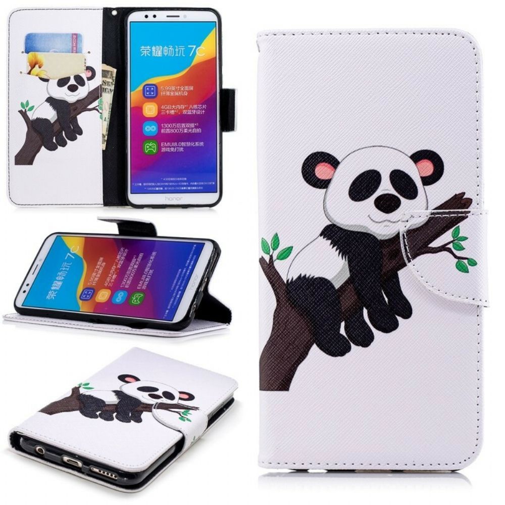 Flip Case Für Huawei Y7 2018 / Honor 7C Fauler Panda