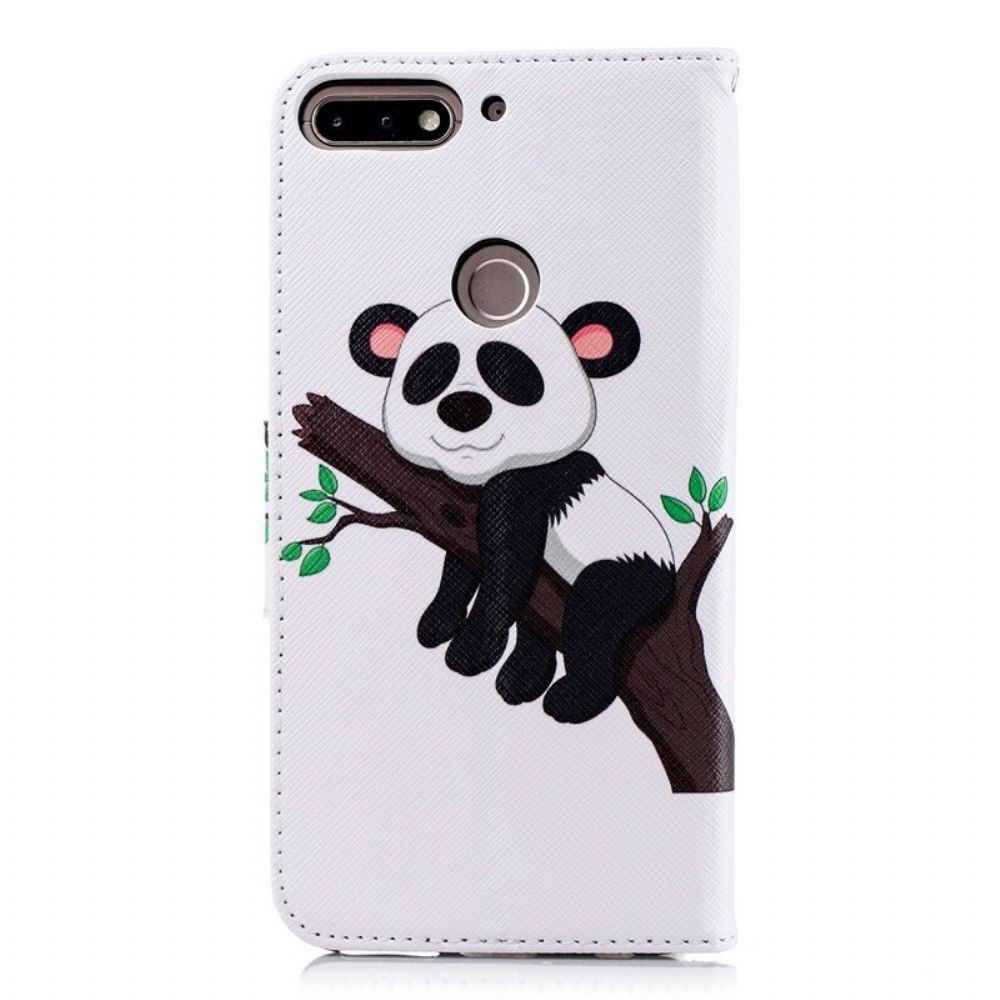 Flip Case Für Huawei Y7 2018 / Honor 7C Fauler Panda