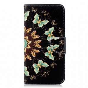 Flip Case Für Huawei Y7 2018 / Honor 7C Schmetterlings-mandala