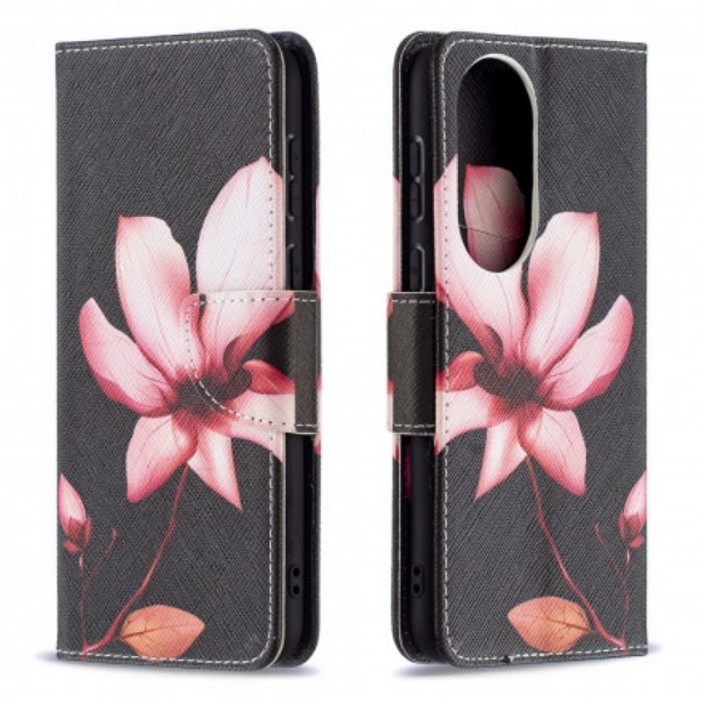 Flip Case Für Huawei P50 Rosa Blume