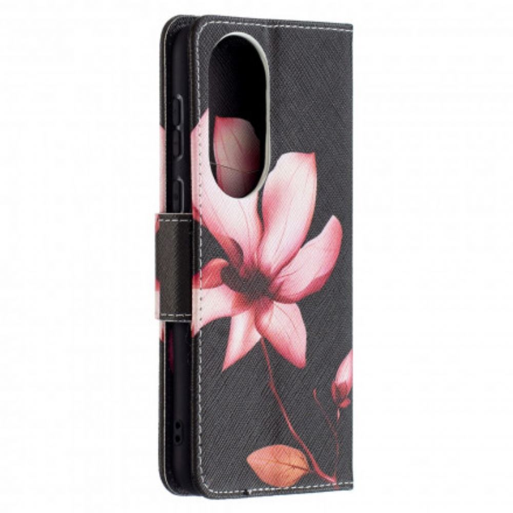 Flip Case Für Huawei P50 Rosa Blume