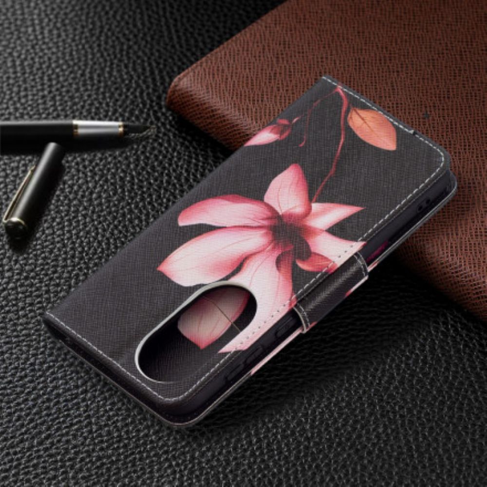 Flip Case Für Huawei P50 Rosa Blume