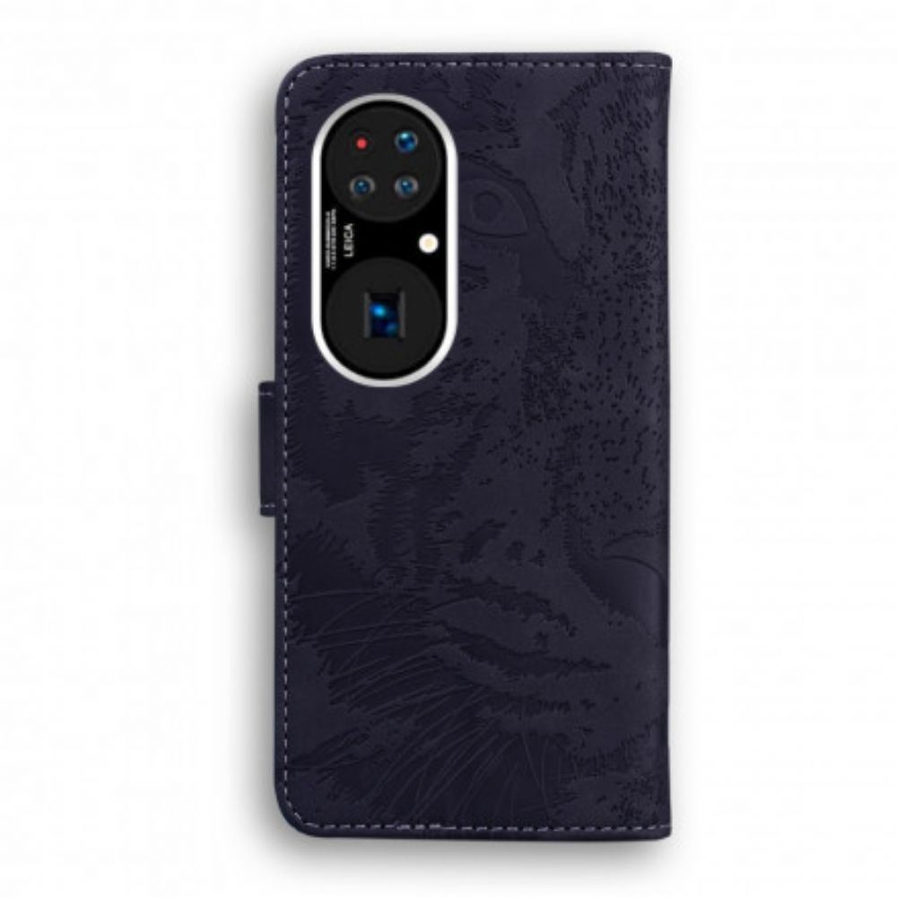 Flip Case Für Huawei P50 Tigergesichtsdruck