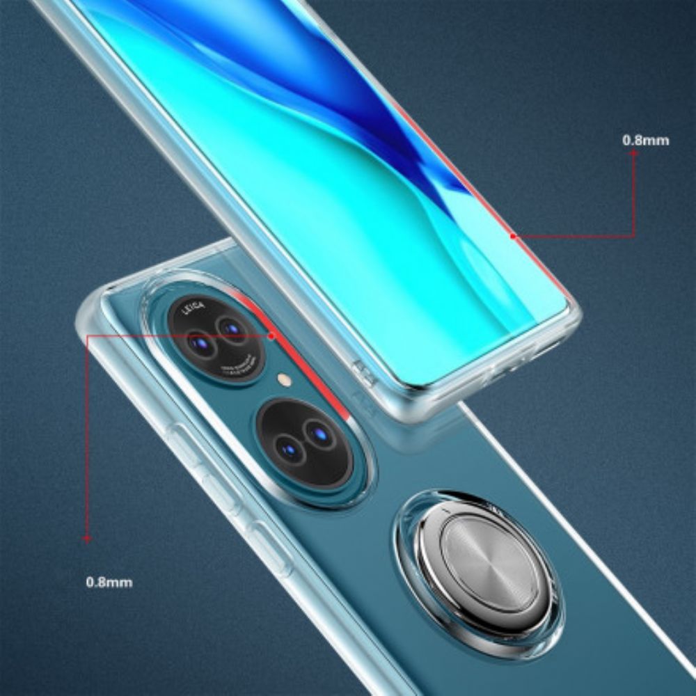 Hülle Für Huawei P50 Transparenter Einfacher Metallring