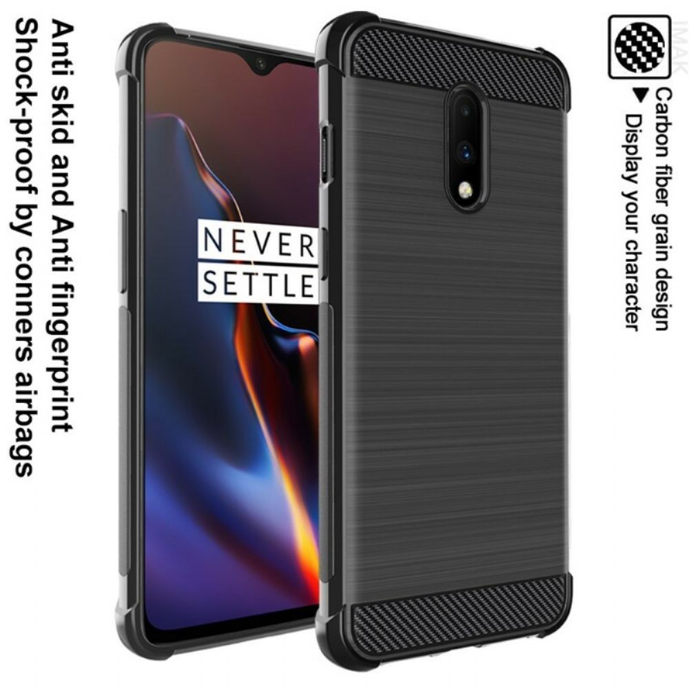 Handyhülle Für OnePlus 7 Imak Gebürstete Kohlefaser