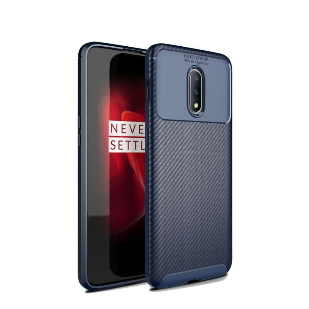 Hülle Für OnePlus 7 Flexible Kohlefaserstruktur