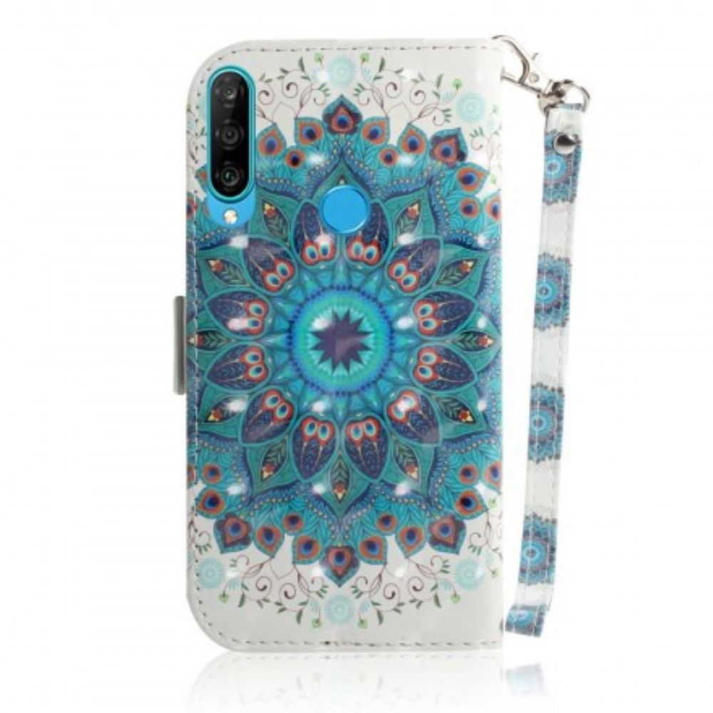 Flip Case Für Huawei P30 Lite Mit Kordel Meisterhaftes Riemchen-mandala