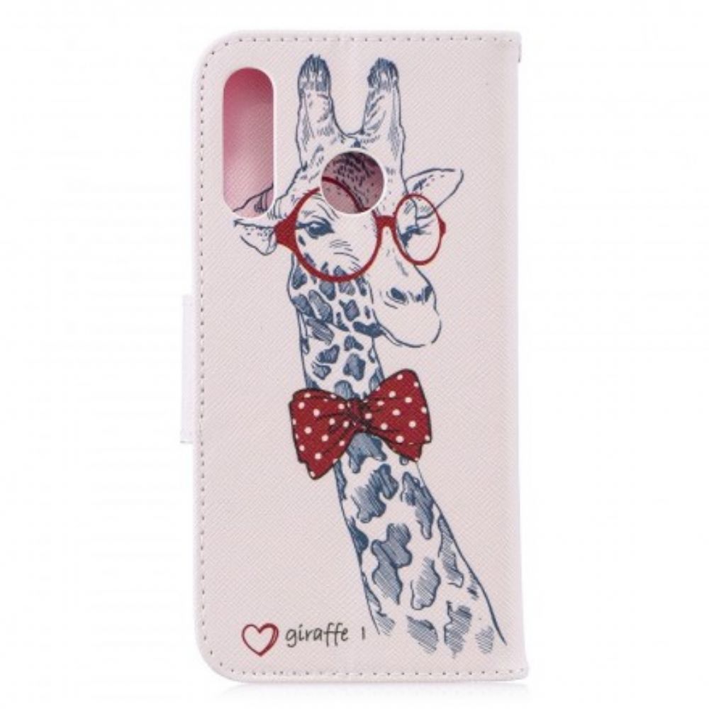 Flip Case Für Huawei P30 Lite Nerdige Giraffe