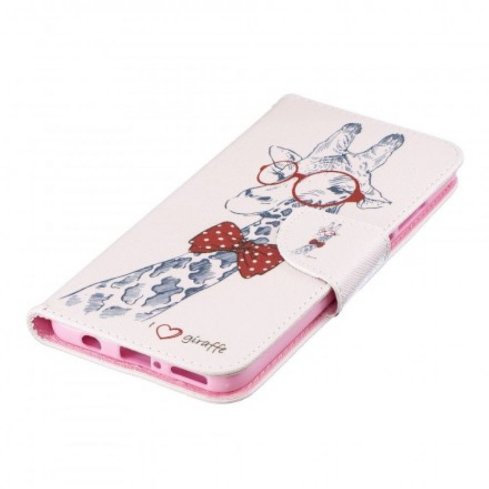 Flip Case Für Huawei P30 Lite Nerdige Giraffe