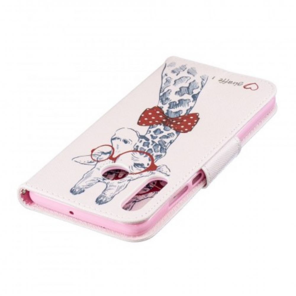 Flip Case Für Huawei P30 Lite Nerdige Giraffe