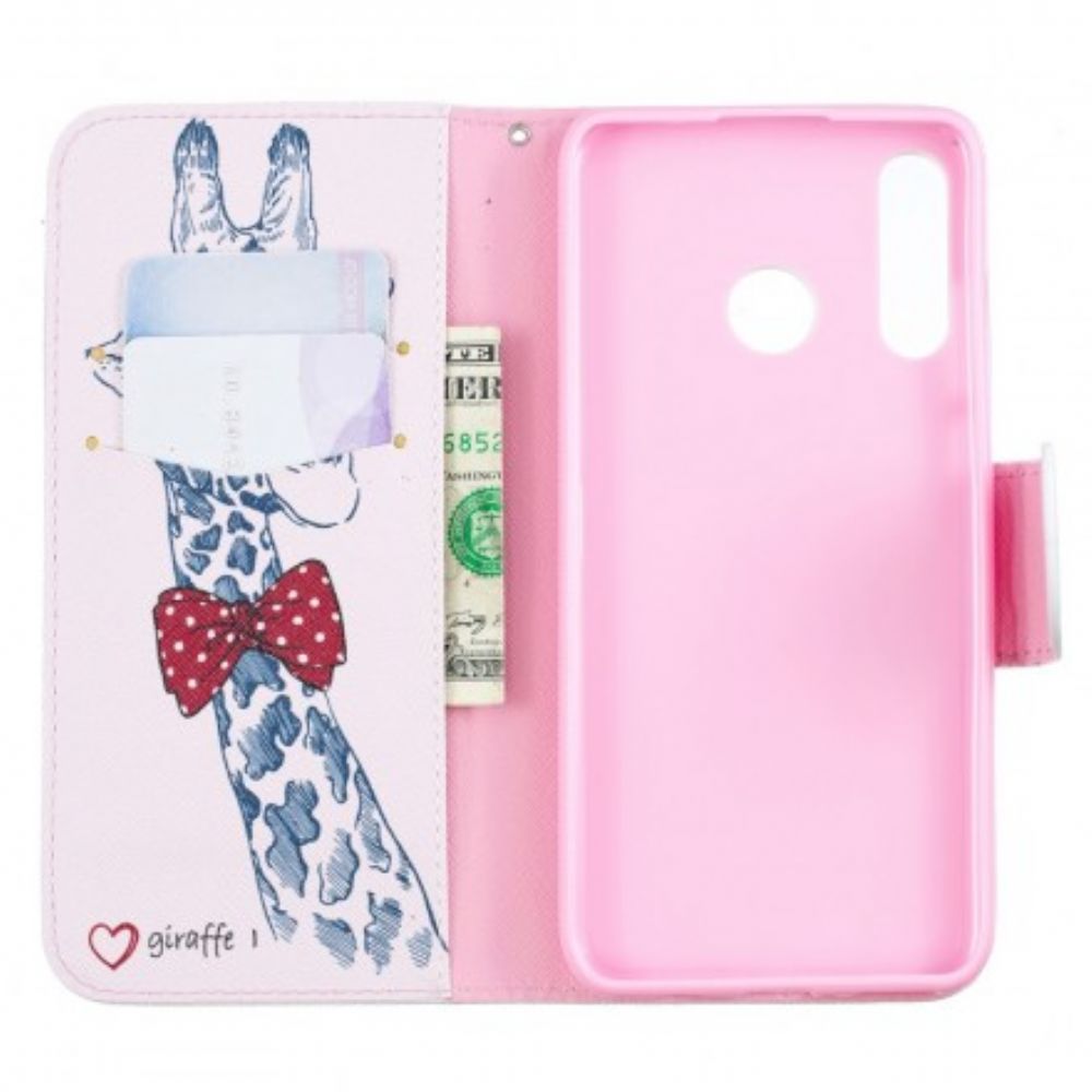 Flip Case Für Huawei P30 Lite Nerdige Giraffe