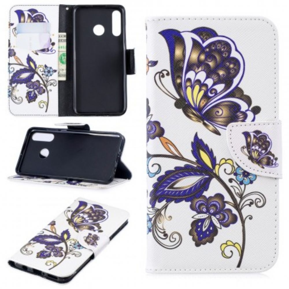 Flip Case Für Huawei P30 Lite Schmetterlings-tattoo