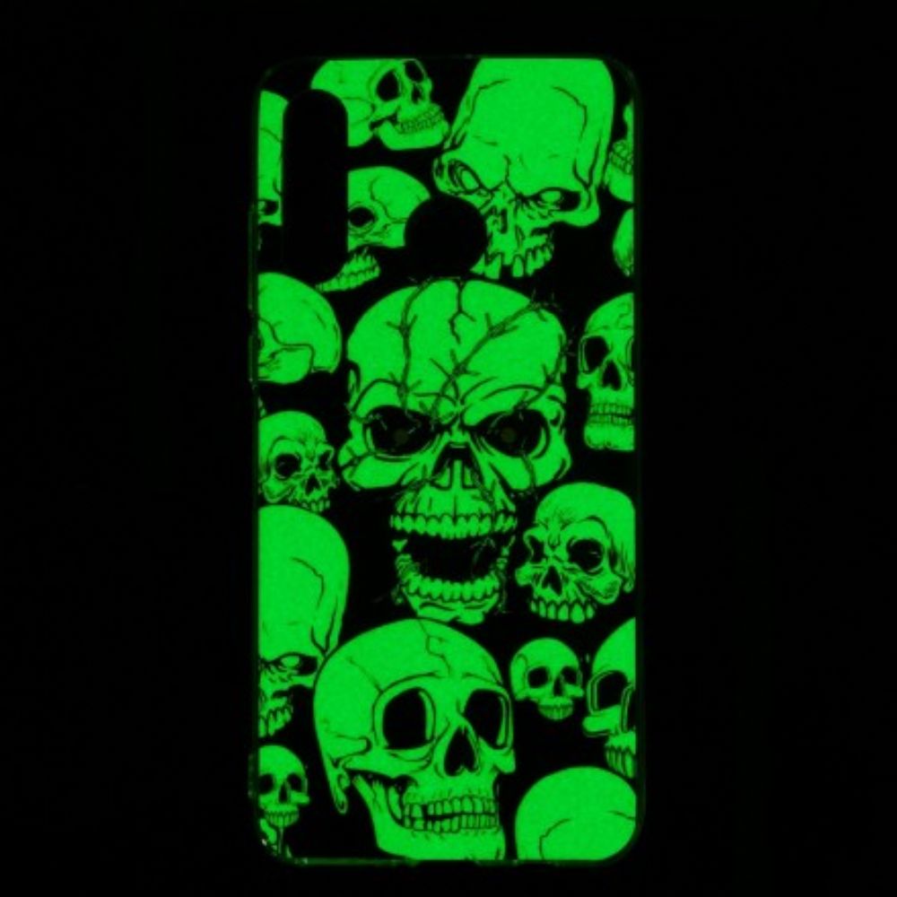 Handyhülle Für Huawei P30 Lite Vorsicht Vor Fluoreszierenden Schädeln