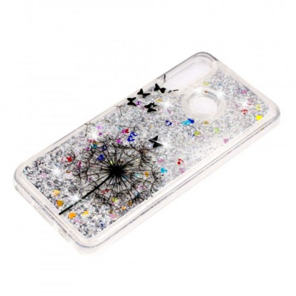 Hülle Für Huawei P30 Lite Transparente Dandelion Black Glitters