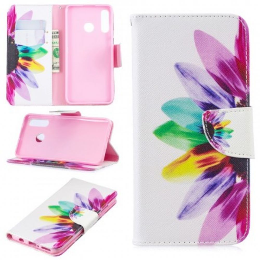 Lederhüllen Für Huawei P30 Lite Aquarell Blume