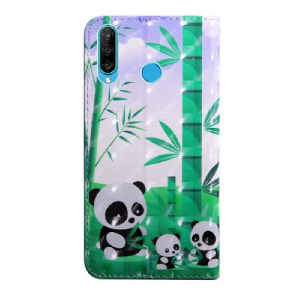 Lederhüllen Für Huawei P30 Lite Panda-familie