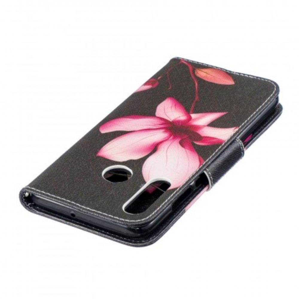 Lederhüllen Für Huawei P30 Lite Rosa Blume