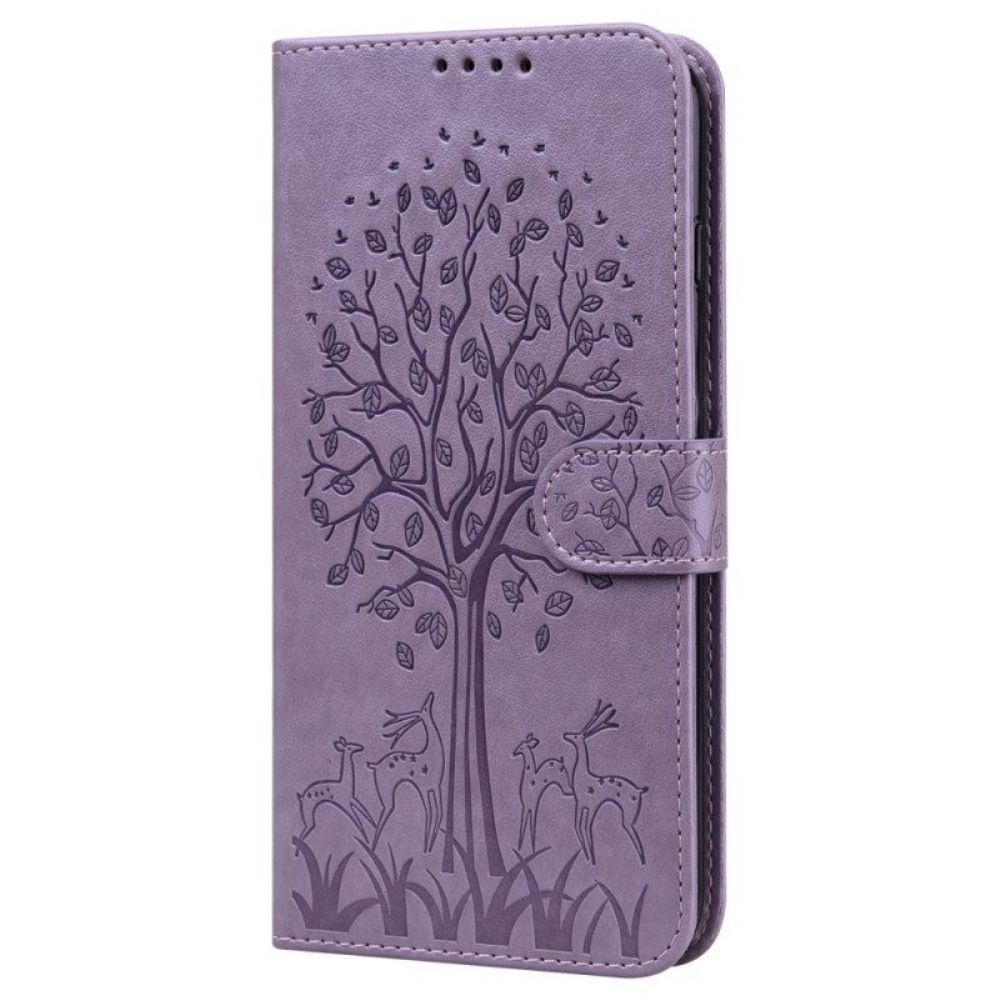 Flip Case Für Samsung Galaxy A13 5G / A04s Baum Und Hirsch