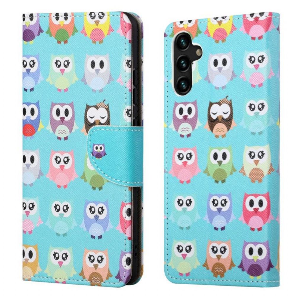 Flip Case Für Samsung Galaxy A13 5G / A04s Eulen