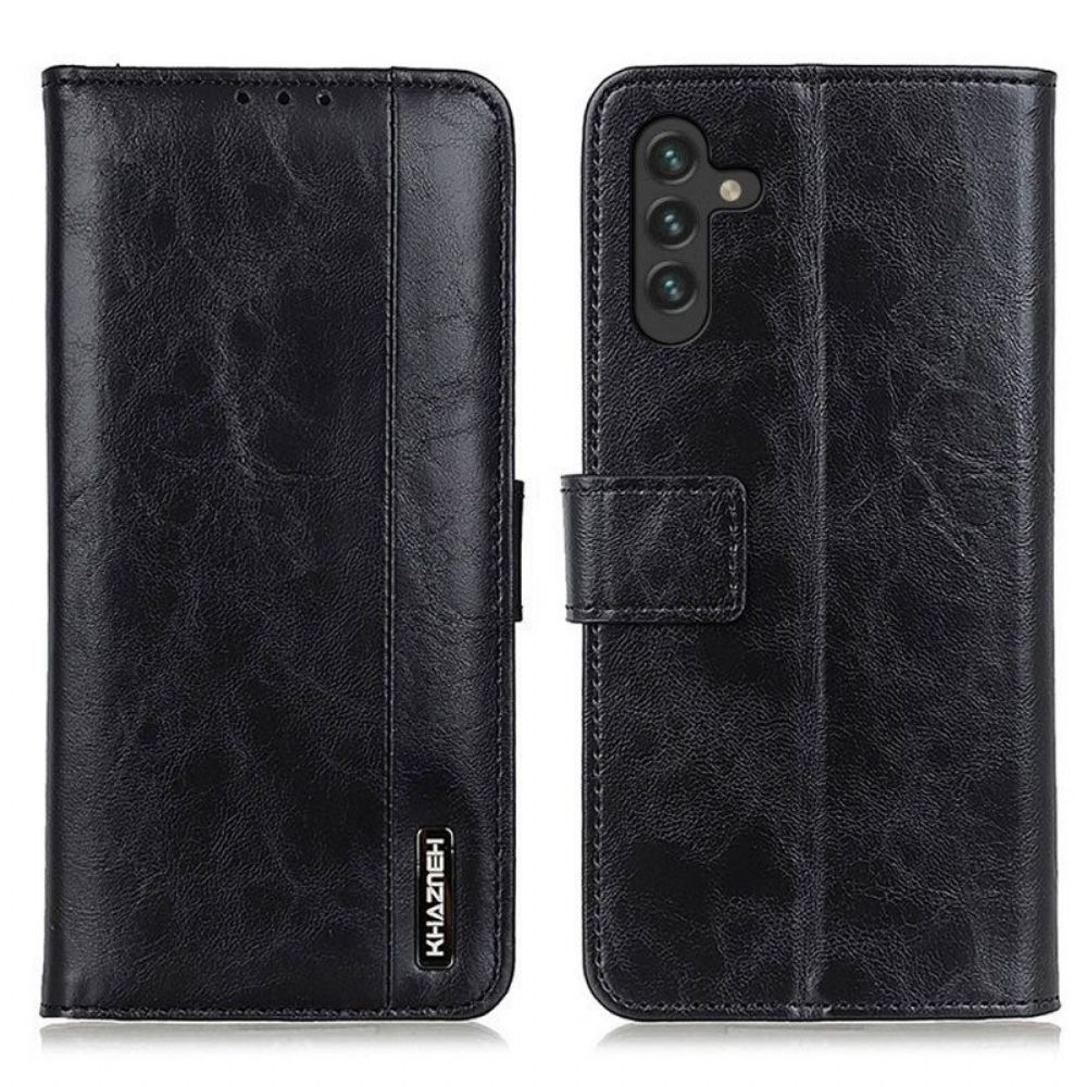 Flip Case Für Samsung Galaxy A13 5G / A04s Khazneh Elegance Lederstil